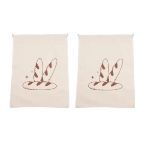 Lot de 2 sacs à pain en lin gris clair — Duo Nuage