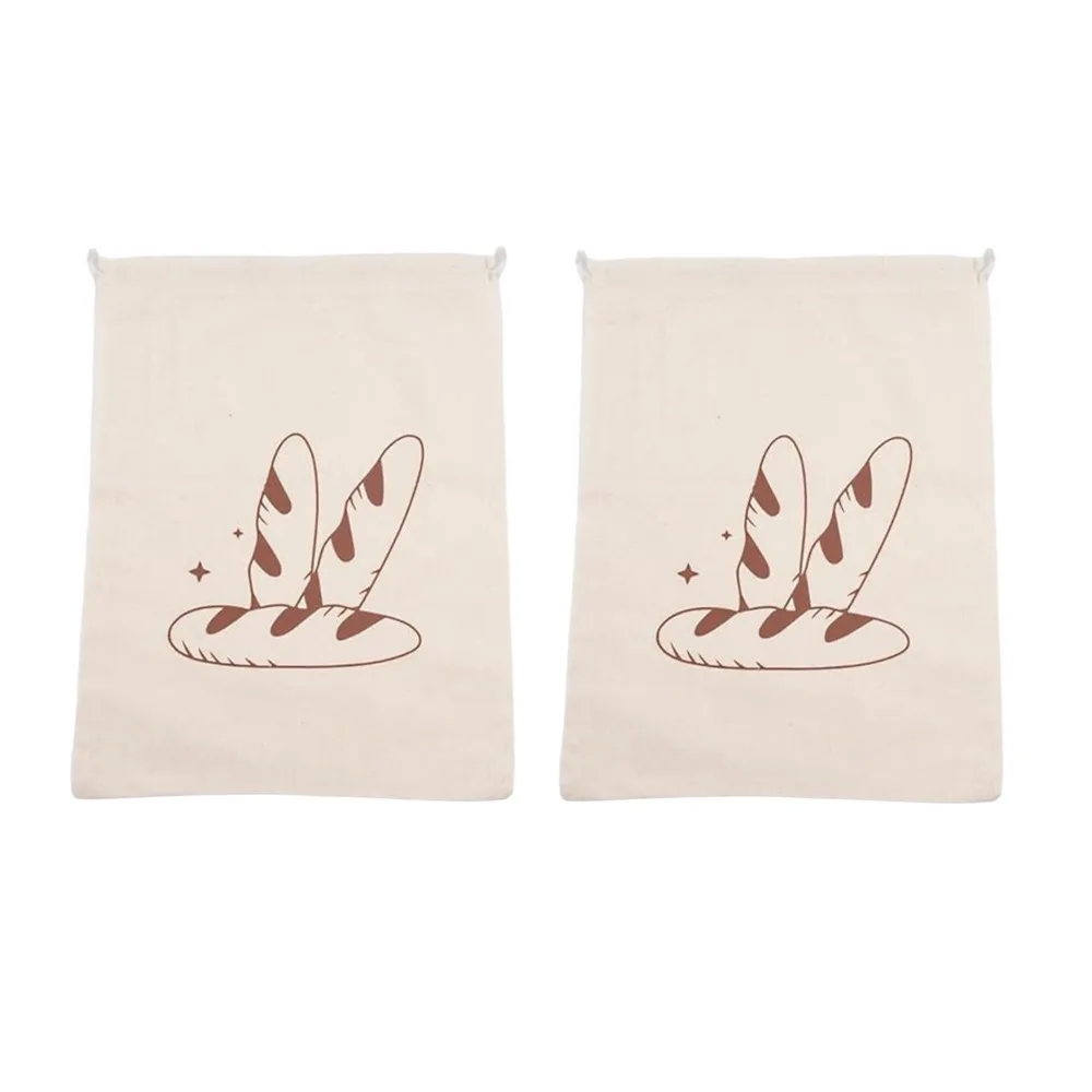Lot de 2 sacs à pain en lin gris clair — Duo Nuage