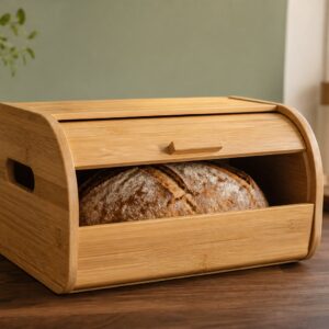 Boîte à pain en bambou avec poignées – Réserve Nomade
